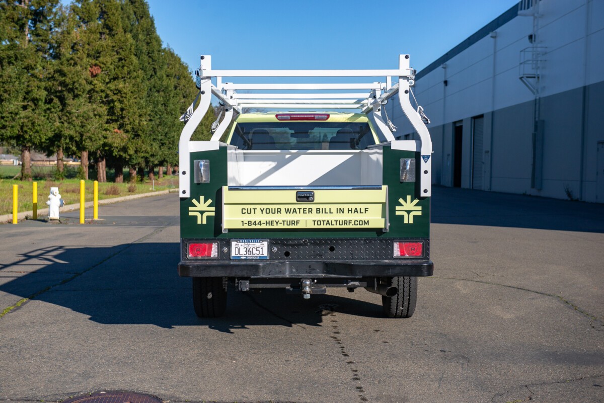 Custom vinyl wrap finished by Pro Wraps Vehicle Wraps to promote services in the Sacramento and surrounding areas. 