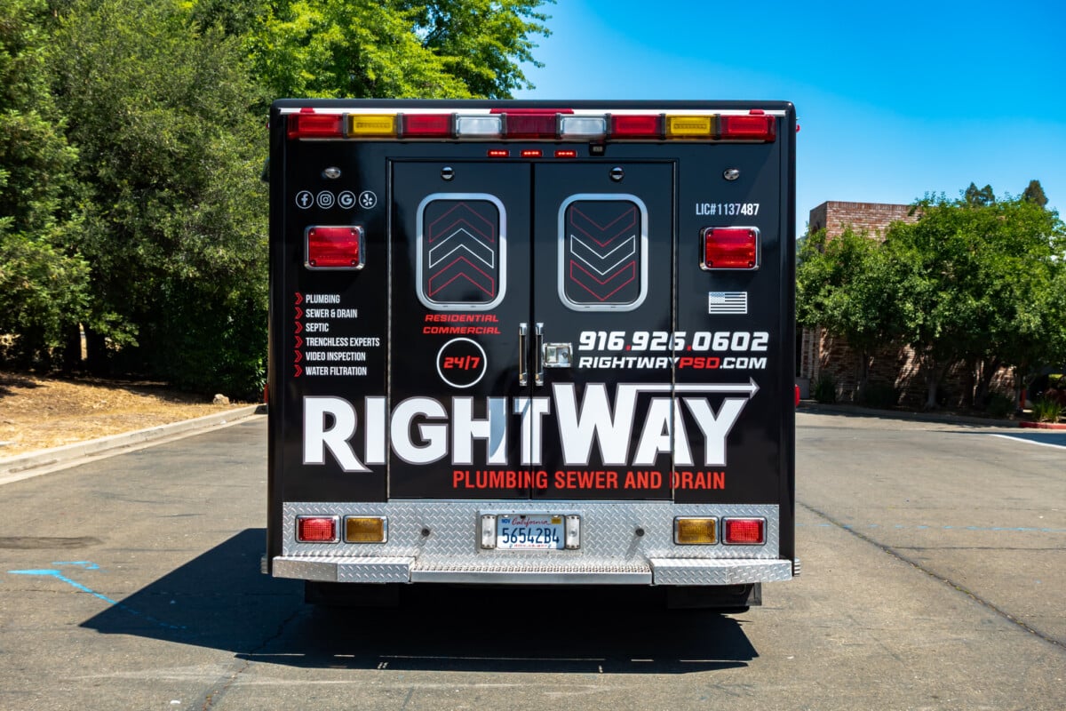 Back of vehicle showcasing high-impact vinyl wrap designed and installed by Pro Wraps Vehicle Wraps 