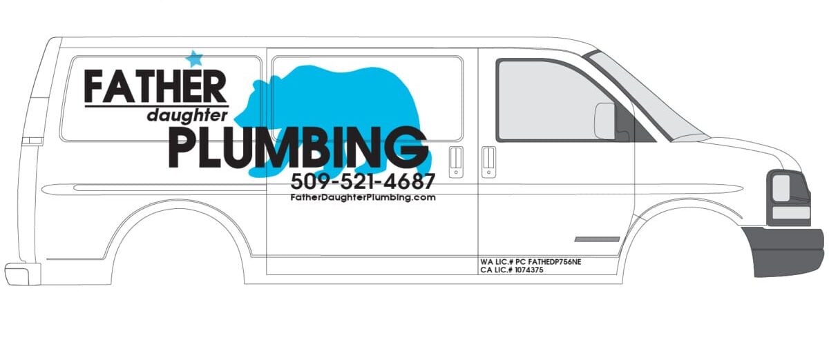 Mockup design of decals on commercial van.